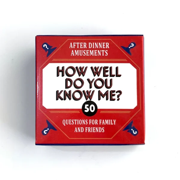 How well do you know me? Game Card